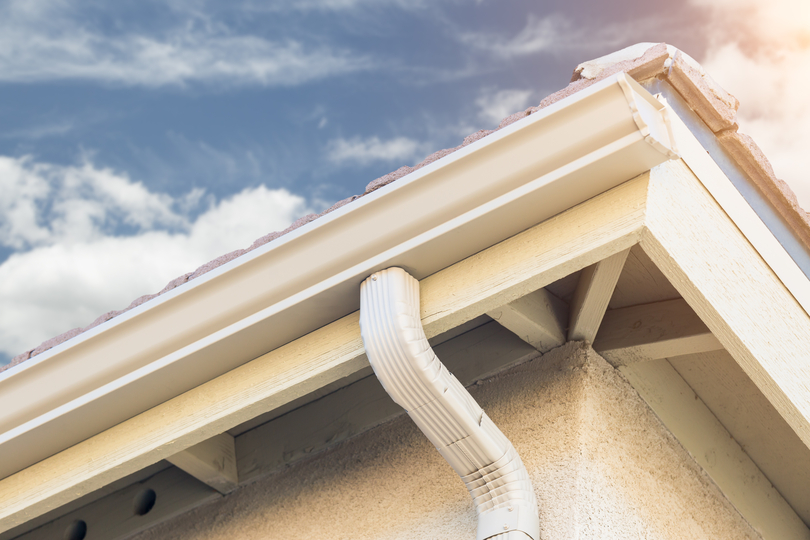 House with New Seamless Aluminum Rain Gutters