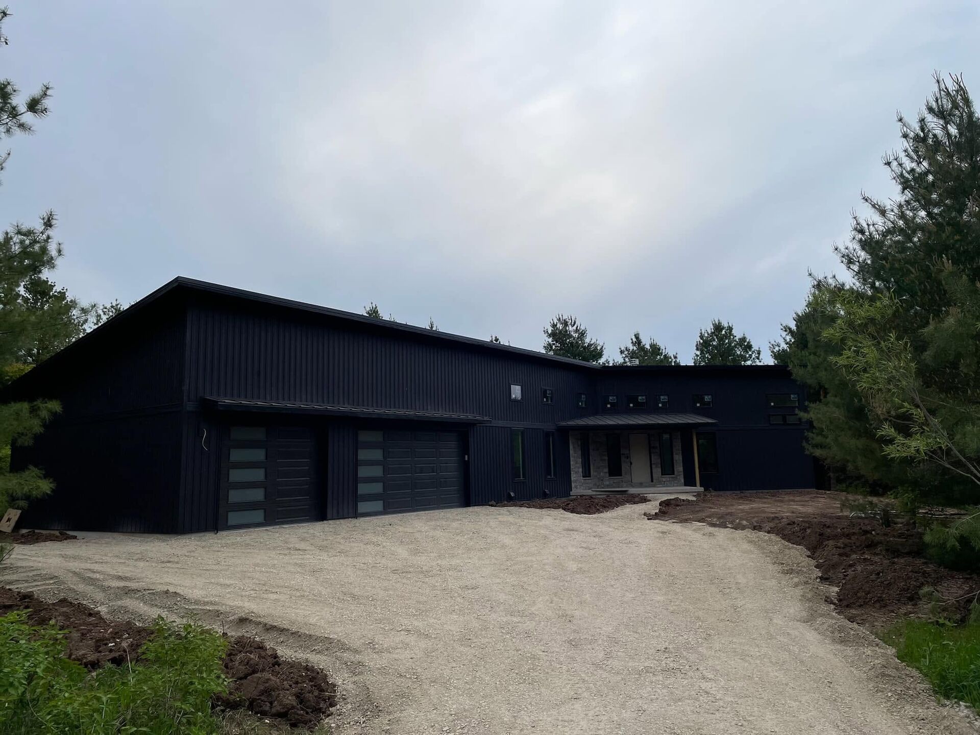 black modern metal roof roofing project